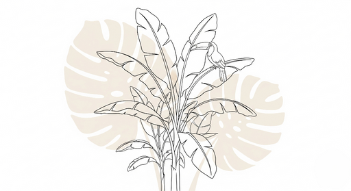 Papier peint tropical Élégantes feuilles et oiseaux stylisés sur un fond doux