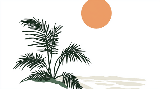 Papier peint tropical Feuilles de palmier et soleil revenu