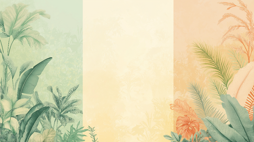 Papier peint tropical Feuilles exotiques aux teintes douces