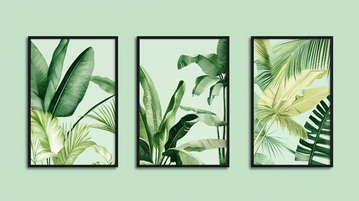 Papier peint tropical Feuilles exotiques en nuance de vert