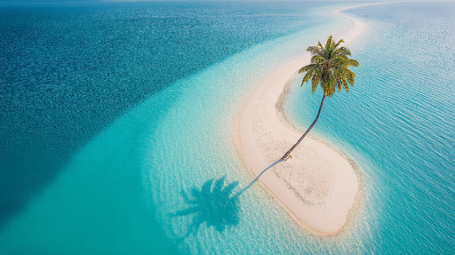 Papier peint tropical Île de sable et mer cristalline