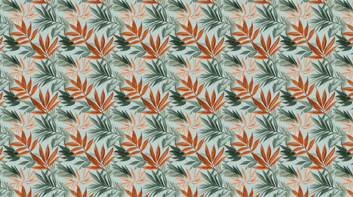 Papier peint tropical Motif de feuillage aux teintes chaleureuses et apaisantes