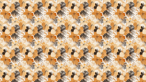 Papier peint tropical Motif floral chaleureux avec feuilles exotiques