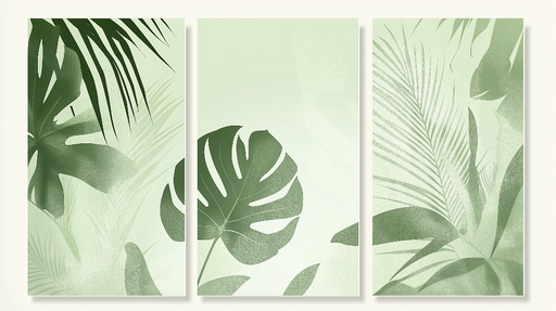 Papier peint tropical Motifs de feuilles vertes délicates et harmonieuses