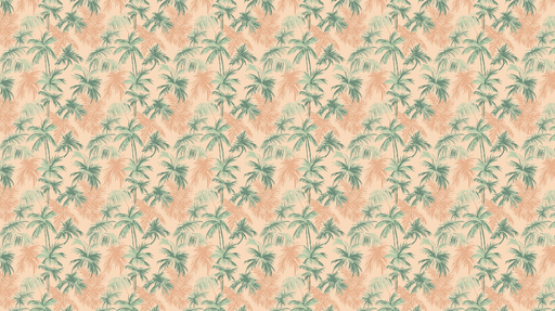 Papier peint tropical Palmiers luxuriants sur fond doux