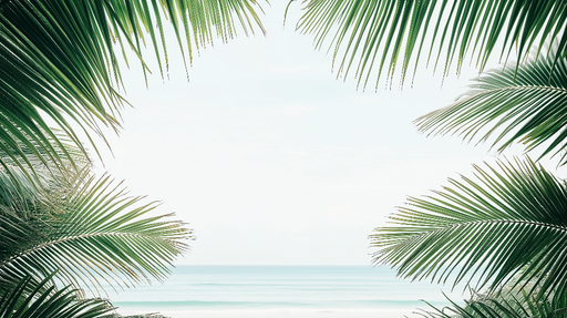 Papier peint tropical Plage et Palmiers