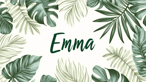 Papier peint tropical prénom Feuilles tropicales personnalisées pour Emma
