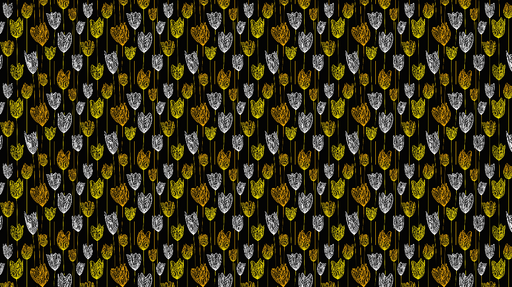 Papier peint tulipes colorées Motif de tulipes blanches et jaunes sur fond noir