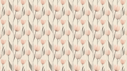 Papier peint tulipes Motif de tulipes roses sur fond clair