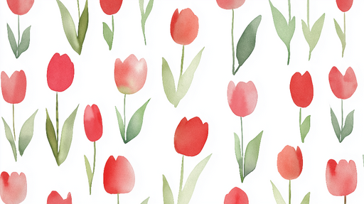 Papier peint tulipes pastel Motifs sur fond blanc