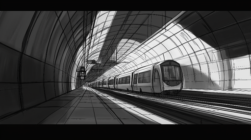 Papier peint tunnel de métro Illustration stylisée d'un tunnel de métro moderne