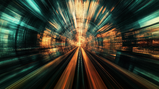 Papier peint tunnel dynamique Exploration d'une voie lumineuse en mouvement