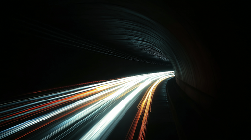 Papier peint tunnel lumineux Effet dynamique de lumière en mouvement