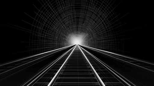 Papier peint tunnel Vision stylisée d'un tunnel lumineux