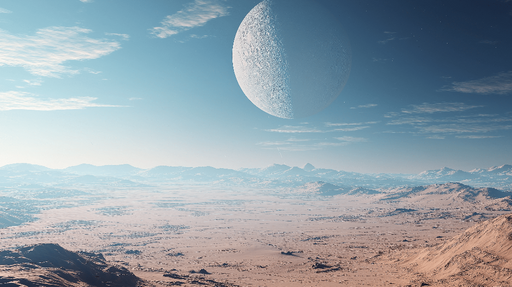 Papier peint univers Paysage désertique sous une lune majestueuse