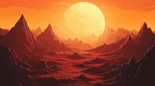 Papier peint univers Paysage montagneux sous un soleil éclatant