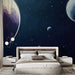 Papier peint univers planètes et étoiles pour chambre moderne et élégante