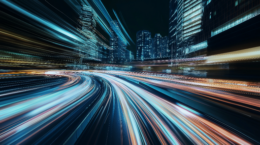 Papier peint urbain Éclats de lumière dynamique dans une ville nocturne