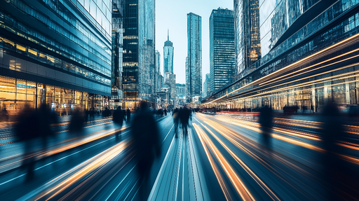 Papier peint urbain Vue dynamique d'une ville moderne