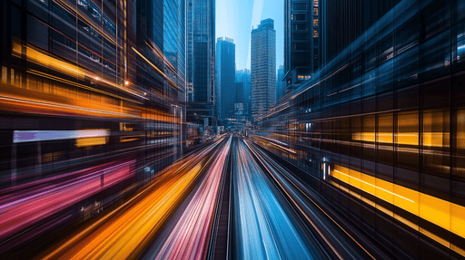 Papier peint urbain Vues dynamiques d'une ville moderne la nuit