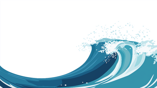 Papier peint vague marine Design contemporain en bleu océan