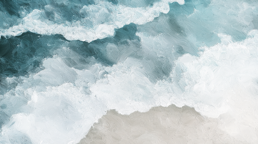 Papier peint vague marine Motif abstrait de vagues délicates aux teintes bleues et blanches