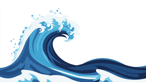 Papier peint vague Onde Océanique en Bleu