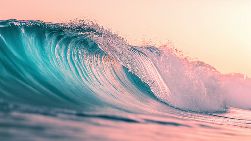 Papier peint vague panoramique Au coucher du soleil