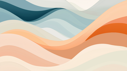 Papier peint vagues abstraites Douces nuances de bleu et de terre