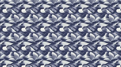 Papier peint vagues abstraites Motifs ondulés en dégradé de bleu et blanc