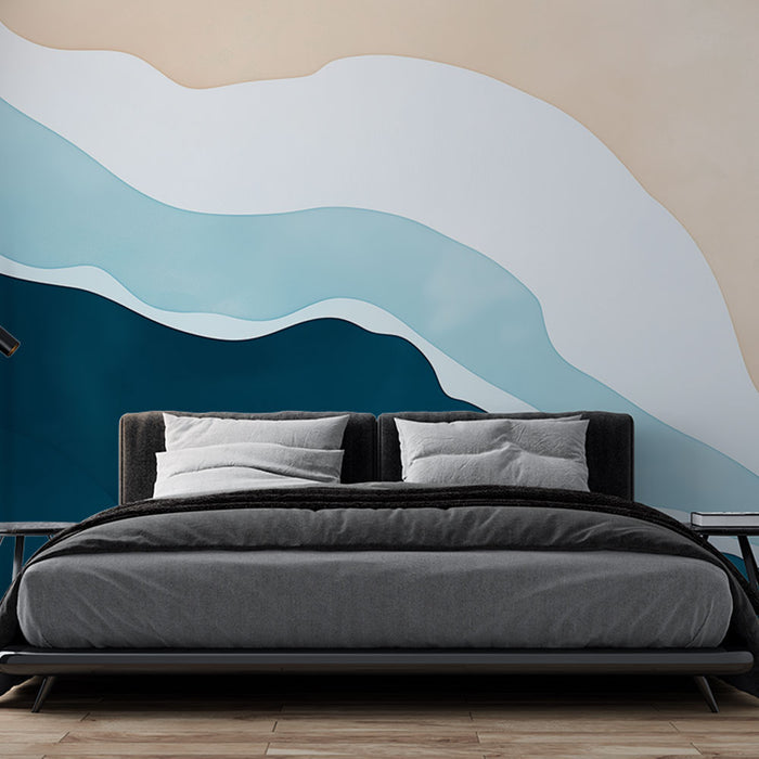 Papier peint vagues aquatiques | Design abstrait inspiré de la mer