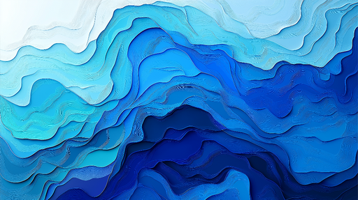 Papier peint vagues bleues Motifs ondulés évoquant les nuances aquatiques