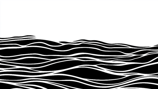 Papier peint vagues Design graphique monochrome en noir et blanc