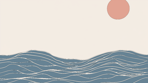 Papier peint vagues Design minimaliste bleu et rose