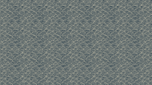 Papier peint vagues japonaises Motif ondulant bleu marine et crème