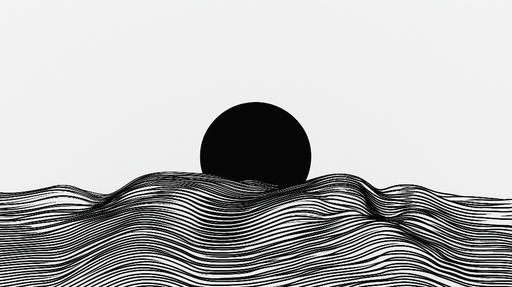 Papier peint vagues minimalistes Design en noir et blanc