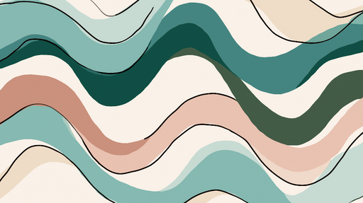 Papier peint vagues Motif abstrait aux lignes douces et couleurs pastel