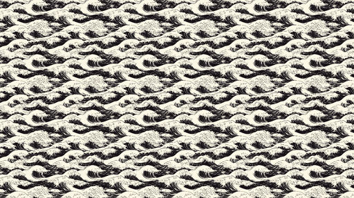 Papier peint vagues Motif complexe de vagues en noir et blanc