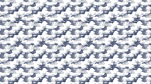 Papier peint vagues Motif de vagues dynamiques en bleu marine et blanc