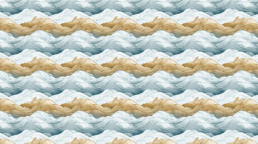 Papier peint vagues Motif ondulant aux teintes bleu et doré