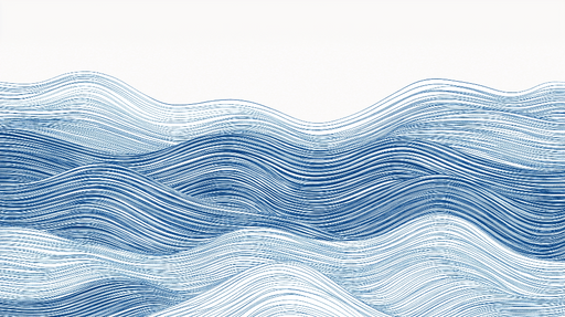 Papier peint vagues Motif ondulant en bleu et blanc
