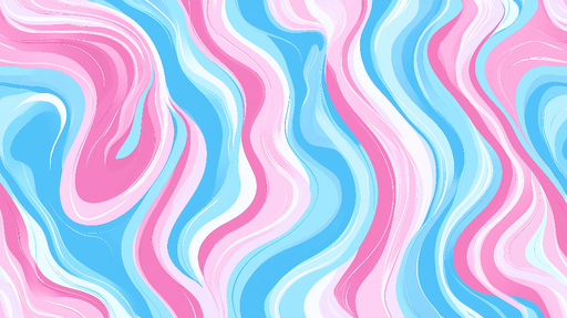 Papier peint vagues pastel Bleu blanc rose