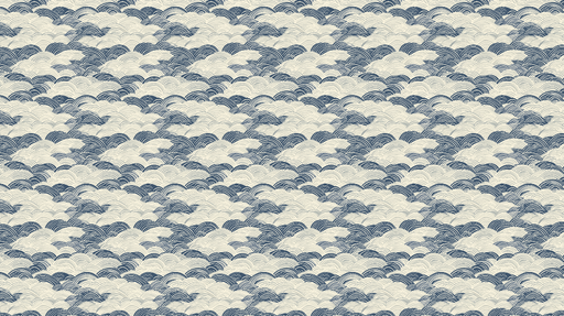 Papier peint vagues stylisées Motif de vagues bleues et beige élégant