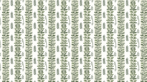 Papier peint végétal Motifs de feuillage vert sur fond clair