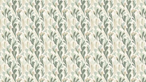 Papier peint végétal Motifs de feuilles tendres en tons pastel