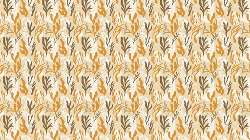 Papier peint végétal Motifs organiques dans des tons chauds et naturels