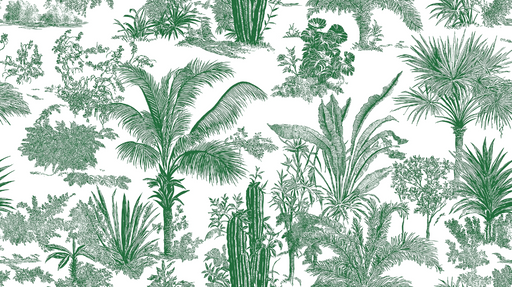 Papier peint verdure Motifs de feuillage luxuriant en vert