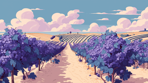Papier peint vignes Paysage de vignobles luxuriants sous un ciel bleu