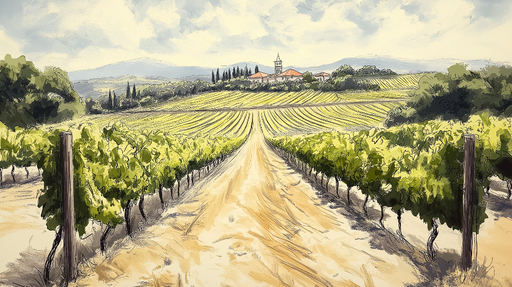 Papier peint vignoble Paysage de vignes ensoleillé
