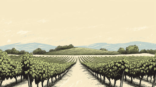 Papier peint vignoble Paysage pastoral avec vignes luxuriantes